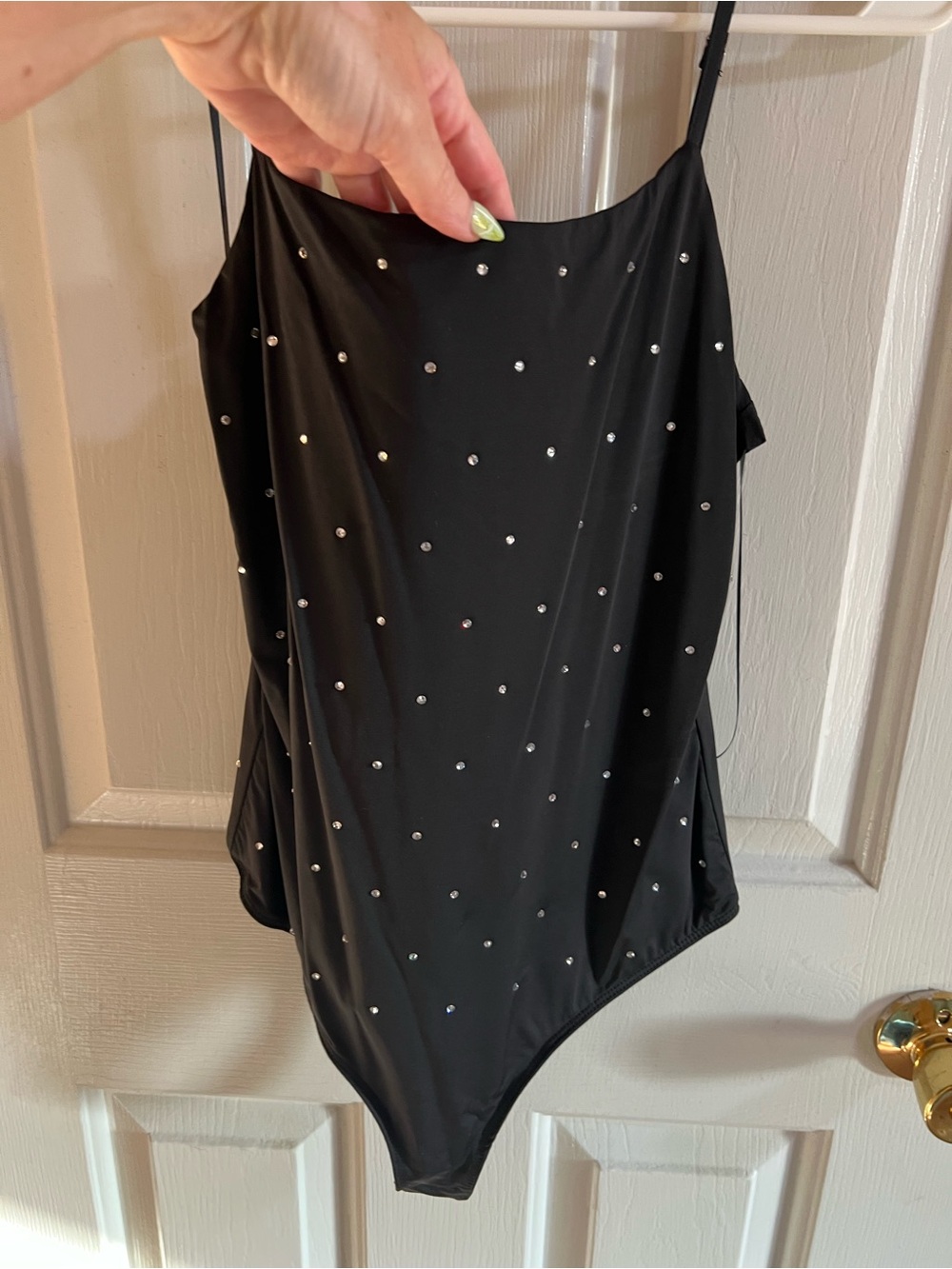 Le Lis Shine On Rhinestone Bodysuit